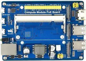 Waveshare Compute Module IO Board with PoE Feature Composite Breakout Board for Developing with Raspberry Pi CM3 / CM3L / CM3+ / CM3+L
