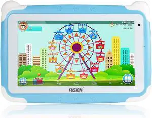 Fusion5 7" KD095 Kids Tablet PC - 64-bit Quad-core, Android 8.1 Oreo, WiFi, Parental Controls, Kids Learning Tools, 32GB Storage, Dual Cameras, Kids apps, Tablet PC for Kids (Blue)