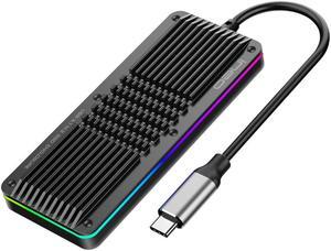 ineo M.2 NVMe (PCIe) SSD USB 3.2 Gen 2 Type-C Waterproof RGB (Gaming Style) Aluminum Enclosure [C2599-NVMe]