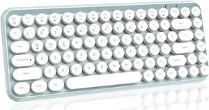 FELICON Wireless Bluetooth Keyboard Mini Portable 84-Key Keyboard Compatible with Android, Windows, PC, Tablet-Dark, Perfer for Home and Office Keyboards (308i-green)