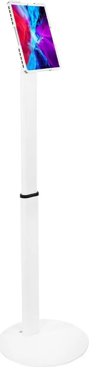 Mount-It! Universal Tablet Floor Kiosk | Theft-Deterrent Tablet Stand | Adjustable Kiosk Floor Mount for iPad, Galaxy & Surface Tablets (White)