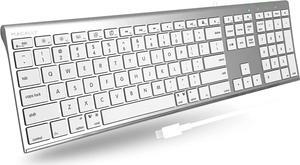 Macally USB C Keyboard - Wired Keyboard for Mac - Ultra Slim Full Size Compatible Apple Keyboard Wired with 20 Shortcuts and 110 Scissor Keys - USBC Keyboard for MacBook Pro/Air, Mac Mini, iMac, iPad