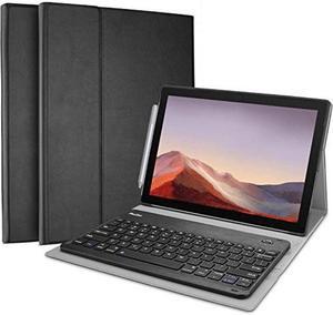ProCase Keyboard Case for Surface Pro 7 (2019) /Pro 6 (2018) /Pro 5 (2017) /Pro 4 (2015) 12.3 Inch Tablet, Slim Lightweight Smart Cover with Magnetically Detachable Wireless Keyboard -Black