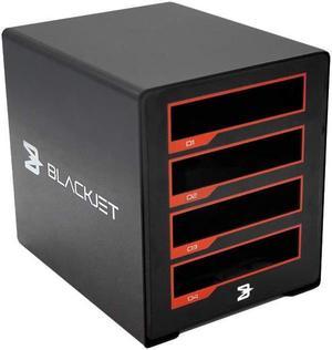 BLACKJET TX-4DS Thunderbolt 3 Cinema 4-Bay Dock System, Professional Video Post Production, DIT, Workflow, 40Gbps, Editing, Storage, NVMe, SSD, Archive, Thunderbolt 4 and USB 4.0 Supported