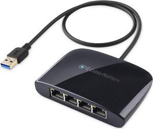 Cable Matters USB to 4-Port Gigabit Ethernet Switch for Network Sharing with TV, Laptop, Gaming Console (USB Ethernet Splitter, USB Network Switch, USB to Ethernet Adapter, USB Gigabit Switch)