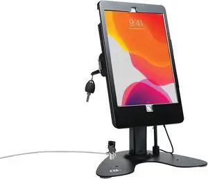 Dual Kiosk Stand - CTA Dual Security Kiosk Stand with Locking Case, Cable, and 360-Degree Rotating Base - Compatible with iPad 7th/ 8th/ 9th Gen 10.2-inch, iPad Air 4, (PAD-ASKB10) - Black