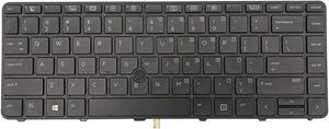 AUTENS Replacement US Keyboard for HP Probook 640 G2 / 640 G3 / 645 G2 / 645 G3 / 430 G4 / 440 G4 Laptop Backlight with Pointer