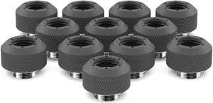 PrimoChill 1/2in. Rigid RevolverSX Series Fitting - 12 Pack - TX Matte Gun Metal