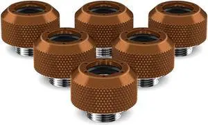 PrimoChill 1/2in. Rigid RevolverSX Series Fitting - 6 Pack - Copper