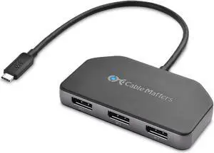 Cable Matters Triple Monitor USB C Hub with 3X DisplayPort and 100W Charging - Support up to 8K and 4K 120Hz HDR - Thunderbolt 4, USB4 Compatible for Surface Pro, XPS (Windows Only)