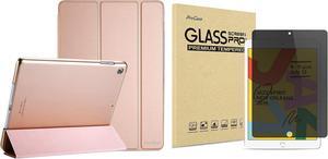 ProCase iPad 10.2 7th Generation 2019 Slim Stand Hard Case(Rosegold) Bundle with iPad 10.2 7th Gen 2019 Privacy Screen Protector