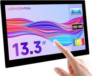 waveshare 13.3inch Capacitive Touch Screen LCD Compatible with Raspberry Pi 4B/3B+/3A+/2B/B+/A+/Zero/Zero W/WH/Zero 2W CM3+/4 1920x1080 Resolution HDMI IPS Supports Jetson Nano/Windows