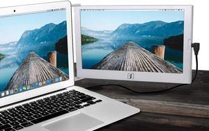 SideTrak Slide Portable Monitor for Laptop 12.5" FHD 1080P IPS Attachable Laptop Screen | Efficient USB Power | Compatible with Mac & Chrome 13" -17" Laptops (Patent Pending) | Silver
