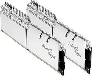 G.SKILL Trident Z Royal Series (Intel XMP) DDR4 RAM 64GB (2x32GB) 3600MT/s CL18-22-22-42 1.35V Desktop Computer Memory UDIMM - Silver (F4-3600C18D-64GTRS)