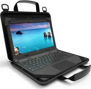 UZBL 13-14 inch Chromebook Case Protective Laptop Hard Cover Sleeve, Always-on Work in Case with Carrying Handle and Adjustable Shoulder Strap | for Business, Students, and Back to School