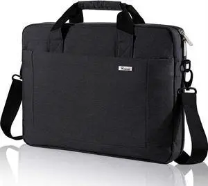 Voova Laptop Bag Case 17 17.3 Inch Computer Sleeve Messenger Bag with Shoulder Strap Expandable Waterproof Large Capacity Business Briefcase for Work Travel Fit 17-18 Laptop, Men Women, Black