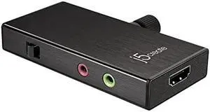 j5create Live Video Capture Card - HDMI to USB-C, Supports 1080p 60FPS Video and Audio Recording, Power Delivery 60W Pass Through, Ideal for PC Xbox Playstation Android Game Live Streaming (JVA02)