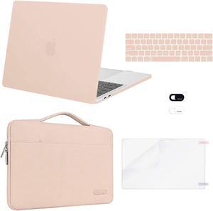 MOSISO Compatible with MacBook Pro 13 inch Case M2 2024, 2023, 2022-2016 A2338 M1 A2251 A2289 A2159 A1989 A1708 A1706, Plastic Hard Case&Bag&Keyboard Skin&Webcam Cover&Screen Protector, Camel