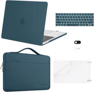 MOSISO Compatible with MacBook Pro 13 inch Case M2 2024, 2023, 2022-2016 A2338 M1 A2251 A2289 A2159 A1989 A1708 A1706, Plastic Hard Case&Bag&Keyboard Skin&Webcam Cover&Screen Protector, Deep Teal