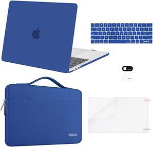 MOSISO Compatible with MacBook Pro 13 inch Case M2 2024, 2023, 2022-2016 A2338 M1 A2251 A2289 A2159 A1989 A1708 A1706, Plastic Hard Case&Bag&Keyboard Skin&Webcam Cover&Screen Protector, Classic Blue