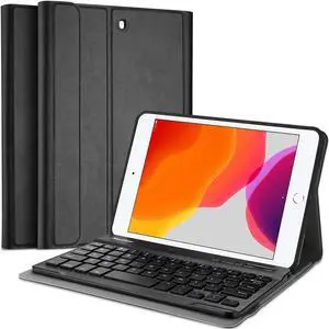 ProCase Keyboard Case for iPad mini 5 2019/ Mini 4, Mini 1 2 3, Slim Lightweight Smart Cover with Magnetically Detachable Wireless Keyboard for iPad mini 5/4/3/2/1 Black
