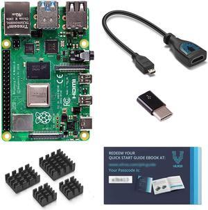Vilros Raspberry Pi 4 8GB with USB-C & Micro HDMI Adapters Quickstart Guide E-Book (8GB)