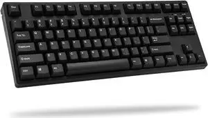 ikbc CD87 V2 Ergonomic Mechanical Keyboard with Cherry MX Blue Switch for Windows and Mac, Tenkeyless Keyboard Upgraded with Mistel PBT Double Shot Keycaps for Desktop and Laptop, Solid Build Quality