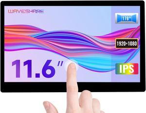 waveshare 11.6inch Capacitive Touch LCD Screen Compatible with Raspberry Pi4B/3B+/3A+/2B/B+/A+/Zero/Zero W/WH/Zero 2W CM3+/4 1920x1080 Resolution HDMI IPS Supports Jetson Nano/Windows