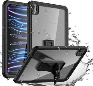 AICase Waterproof Protective Case for iPad Pro 11 Inch 2020/2021/2022 with Lanyard and 360deg Full Body Protection with Touch Function, Transparent Case, Waterproof, Shock Resistant