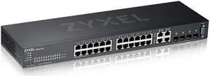 Zyxel 24-Port Gigabit Switch | Layer 2 Managed | Fanless Design | 4x Gigabit Combo Ports | Hybrid Cloud Mode [GS2220-28]