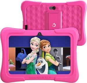 Dragon Touch Kids Tablets with 32GB Storage, 2GB RAM, 7 inch IPS HD Display, Android 12, Quad Core Processor, Kidoz Pre Installed with Kid-Proof Case, Wi-Fi only - Pink