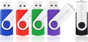 128GB Flash Drive KOOTION USB Drive Flash Drive 128GB Thumb Drive Jump Drives Memory Stick Keychain Design Pen Drive (5 Pack, Mixed Color)