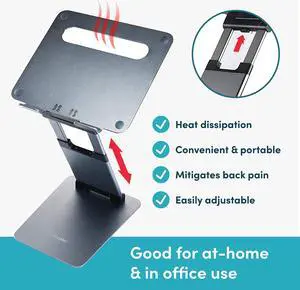 Ergonomic Laptop Stand For Desk, Adjustable Height Up To 20", Laptop Riser Portable Computer, Laptop Stands, Fits All MacBook, Laptops 10 15 17 Inches, Pulpit Laptop Holder Desk Stand
