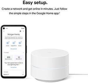 Google Wifi - AC1200 - Mesh WiFi System - Wifi Router - 1500 Sq Ft Coverage - 1 pack
