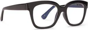 DIFF Reading glasses for Women, Lightweight Oversized Readers Ava 2.5 designer blue light glasses with magnification, Black