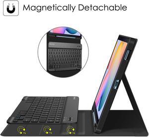 Fintie Keyboard Case for Samsung Galaxy Tab S6 Lite 10.4 Inch 2024/2022/2020, Soft TPU Back Cover with S Pen Holder Detachable Wireless Bluetooth Keyboard, Composition