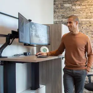 Ergotron - HX Dual Monitor Arm, VESA Desk Mount - for 2 Monitors Up to 32 Inches, 5 to 17.5 lbs Each - Matte Black