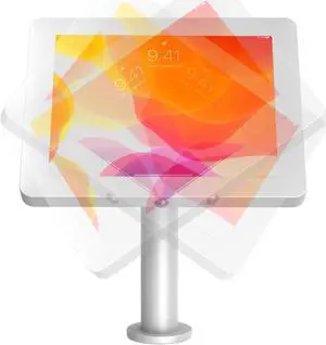 CTA Gooseneck iPad Wall Mount Enclosure - Wall Mount Enclosure for Tablets W/Curved Neck for iPad 7/8/9 Gen 10.2" - iPad Pro - iPad Air - Galaxy Tab - Lenovo Tab & More Tablets - White - (PAD-PARANW)