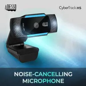 Adesso Cybertrack H5 1080p Hd USB Autofocus Webcam with Microphone, 1920 Pixels X 1080 Pixels, 2.1 Mpixels, Black