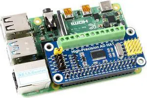 Waveshare High-Precision AD HAT for Raspberry Pi with ADS1263 10-Ch 32-Bit ADC Compatible with Raspberry Pi Series and Jetson Nano