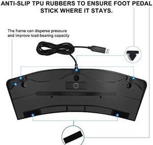 PCsensor USB Foot Pedal PC 3 Key Foot Pedal Customized Foot Switch Programmable Computer Keyboard Mouse for Video Game Control Office Work Sheet Music Page Turner Action Control HID (Photoelectric)