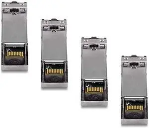 TRENDnet SFP Single-Mode LC Module 4-Pack, TEG-MGBS10/4, For Single Mode Fiber, Distances up to 10km(6.2 Miles), Gigabit SFP, Supports Up to 1.25Gbps, IEEE 802.3z Gigabit Ethernet, Lifetime Protection