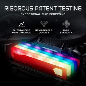 GeIL Orion RGB DDR4 RAM, 16GB (8GBx2) 3200MHz 1.35V XMP2.0, Intel/AMD Compatible, Long DIMM High Speed Desktop Memory, Hardcore Immersive Gaming/Multimedia Content Creation/Quality Live Streaming