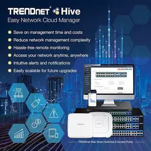 TRENDnet 28-Port Gigabit Web Smart PoE+ Switch with 24 Gigabit PoE+ Ports, TPE-30284, 4 x 10G SFP+ Slots, 370W PoE Power,VLAN, QoS, LACP, IPv4/IPv6 Static Routing