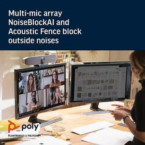 Plantronics Poly Studio P15 Personal Video Bar Polycom - 4K Video Quality - Camera, Microphones & Speaker Solution with Premium Audio & Video - Certified for Zoom and Teams