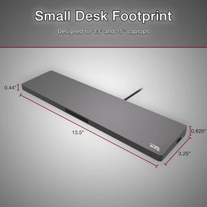 CA Essential Docking Station (DS-2000) - USB C Docking Station with 135W AC Power Adapter (90W Power Delivery), Active Laptop Cooling, Dual Monitor Displays in 4k, 4 USB Type A Ports, Ethernet Port