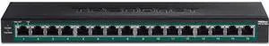 TRENDnet 16-Port Gigabit PoE+ Switch, TPE-TG160H, 123W PoE Power Budget, 32 Gbps Switching Capacity, Desktop Switch, Ethernet Network Switch, Metal, 1U 10" Rack Mountable, Lifetime Protection,Black