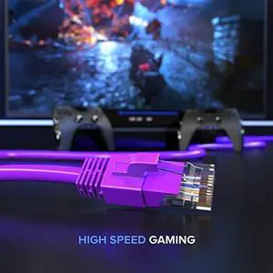 Maximm Cat 6 Ethernet Cable 300 ft - High-Speed LAN Cable, Internet Cable, Patch Cable, and Network Cable - UTP, 10Gbps, 550MHz Ethernet Cord - Purple