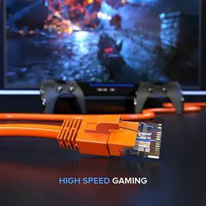 Maximm Cat 6 Ethernet Cable 250 ft - High-Speed LAN Cable, Internet Cable, Patch Cable, and Network Cable - UTP, 10Gbps, 550MHz Ethernet Cord - Orange