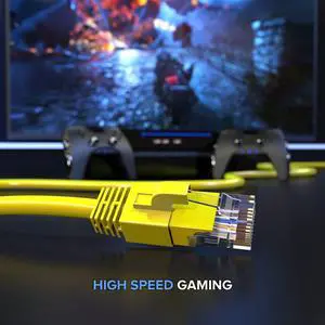 Maximm Cat 6 Ethernet Cable 250 ft - High-Speed LAN Cable, Internet Cable, Patch Cable, and Network Cable - UTP, 10Gbps, 550MHz Ethernet Cord - Yellow